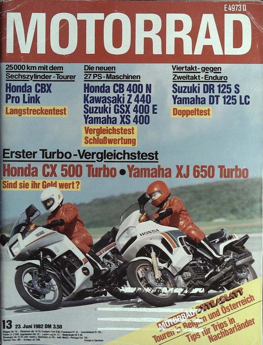 Motorrad Magazin Deutschland 1982-13 Motorrad Honda CX 500 Turbo Yamaha XJ 650 Turbo