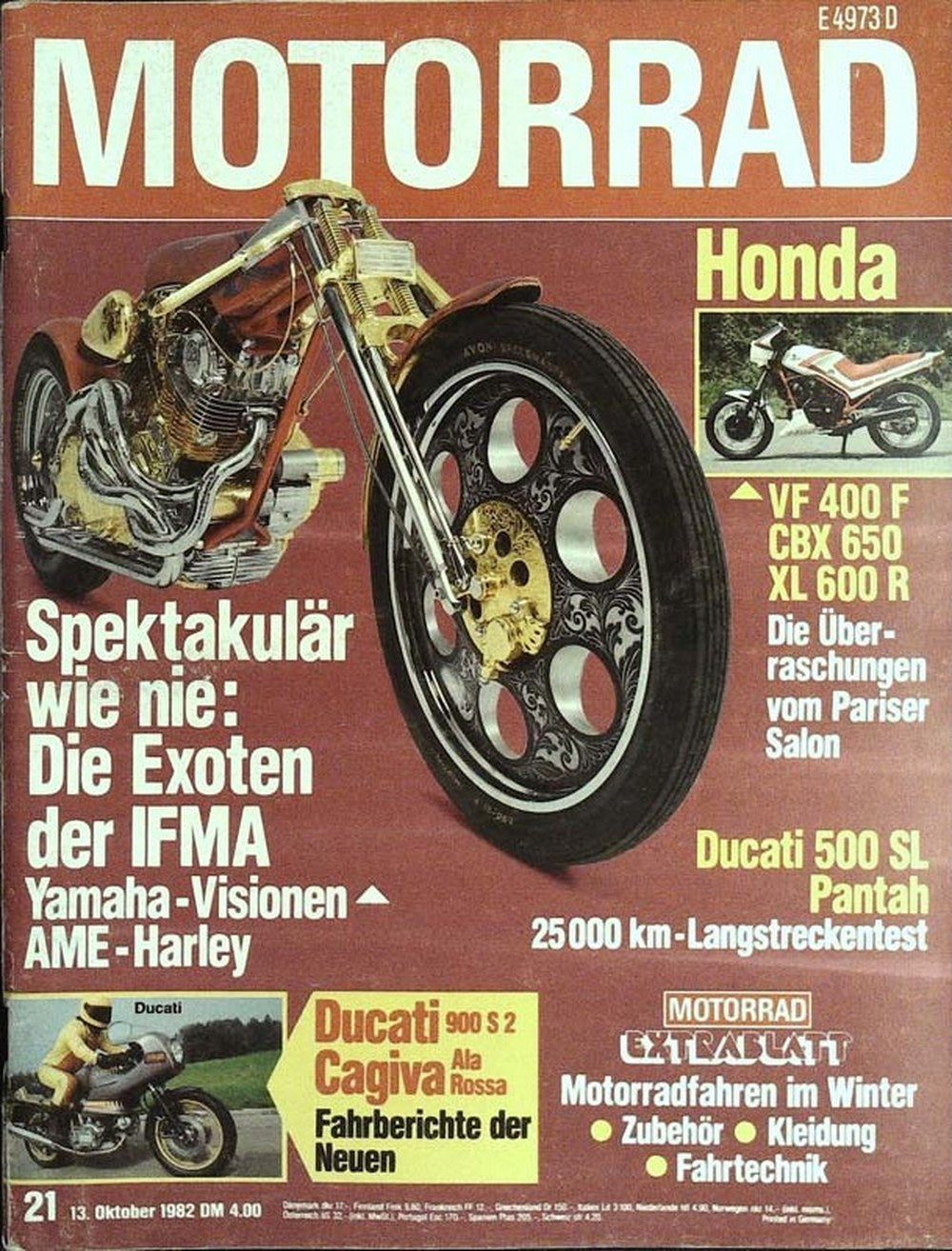 Motorrad Magazin Deutschland 1982-21 Honda Yamaha AME-Harley Ducati Cagiva
