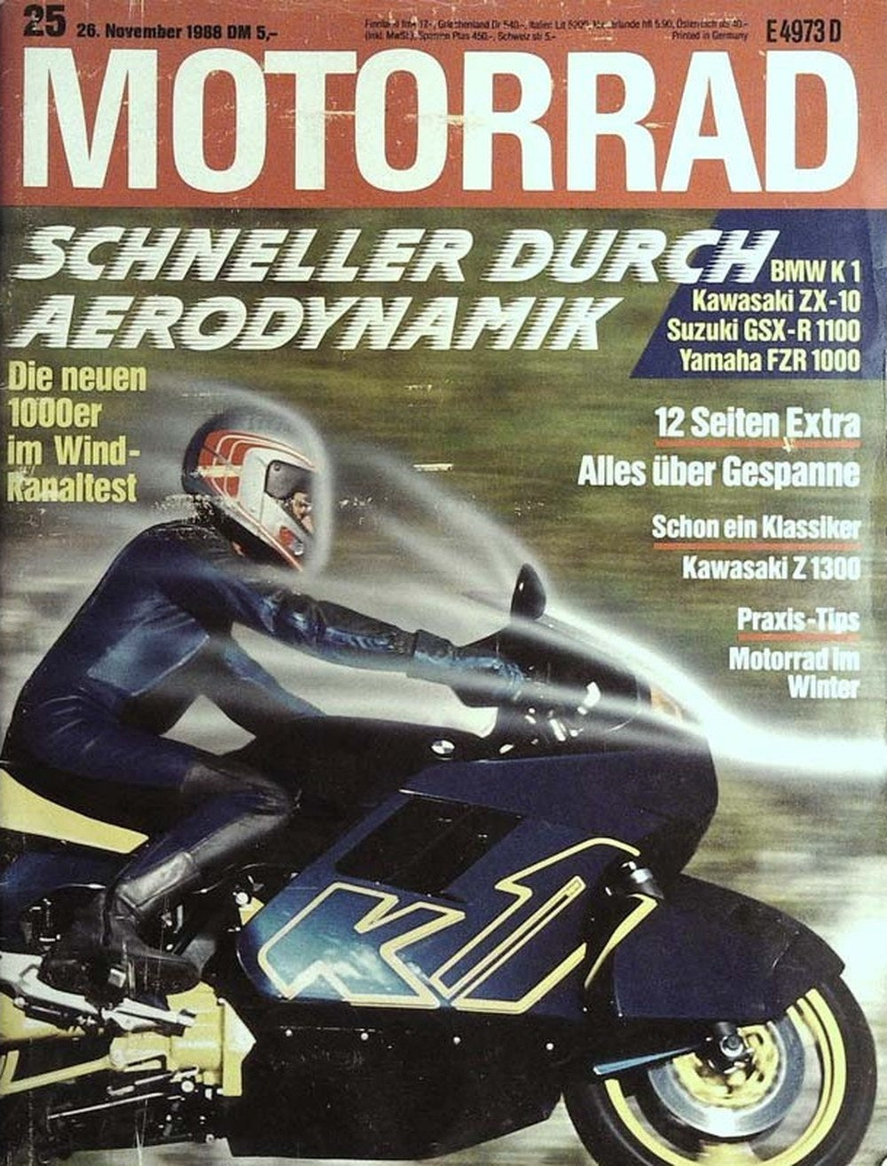 Motorrad Magazin Deutschland 1988-25 Aerodynamik Windkanaltest BMW K1