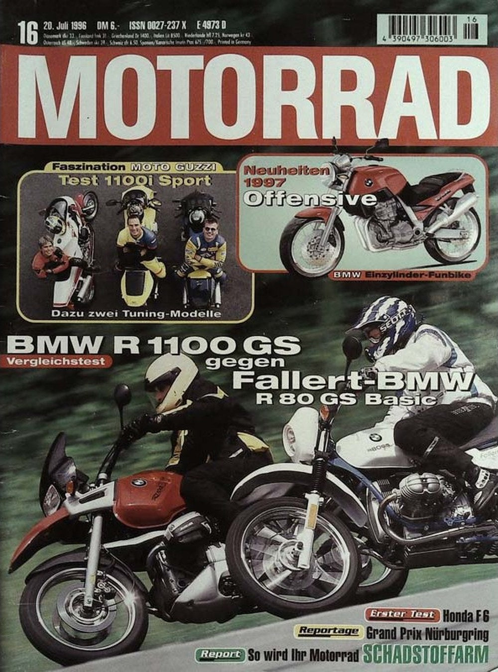 Motorrad Magazin Deutschland 1996-16 BMW R 1100 GS Fallert-BMW R 80 GS Basic Vergleichstest