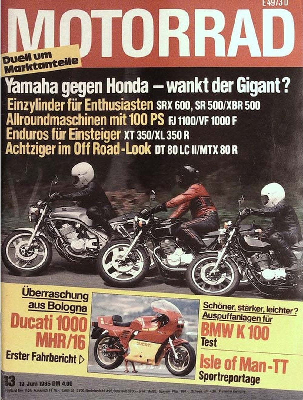 Motorrad Magazin Deutschland 1985-13 Yamaha Honda Ducati BMW