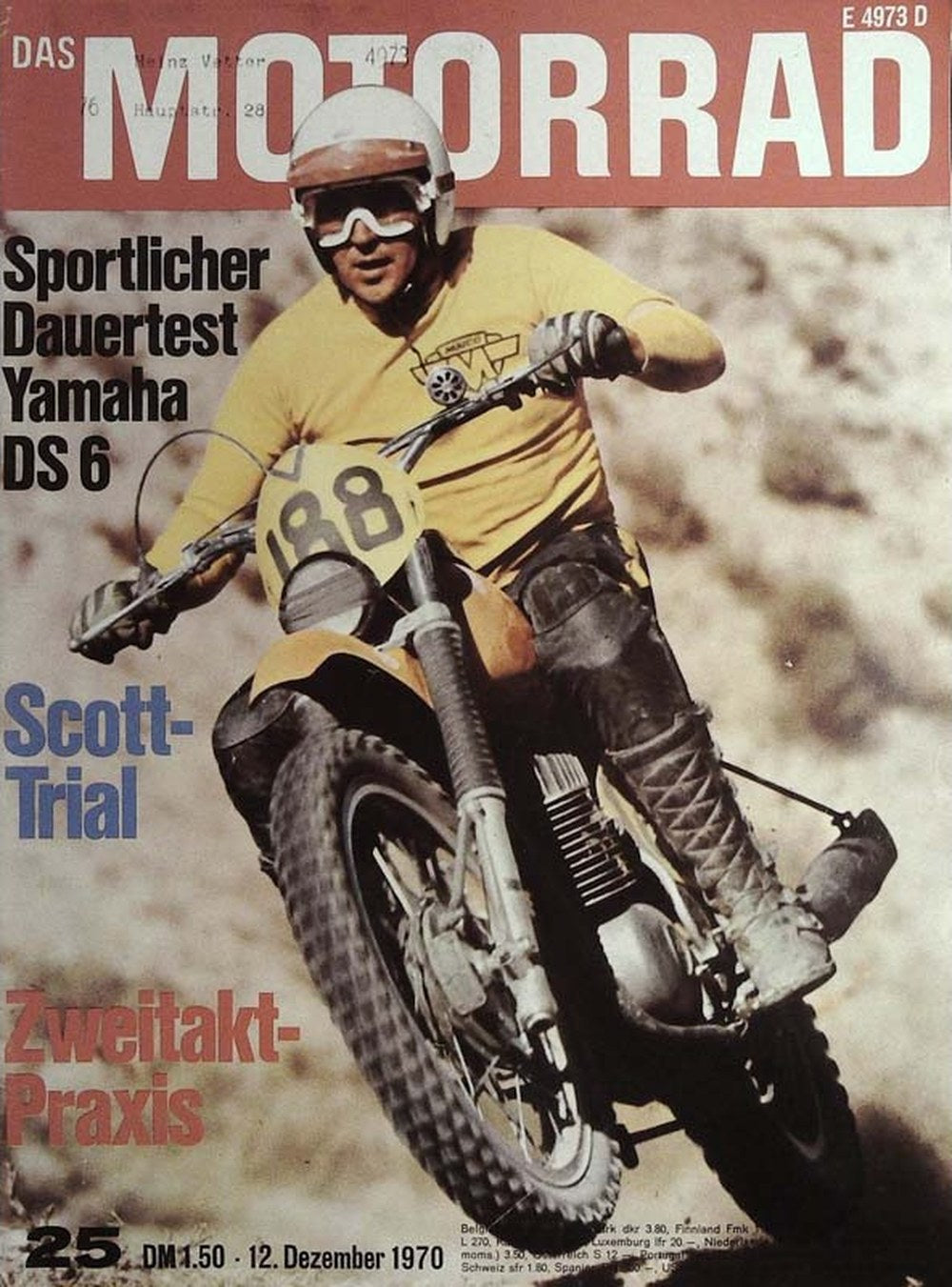 Motorrad Magazin Deutschland 1970-25 Motocross Yamaha DS 6 Dauertest