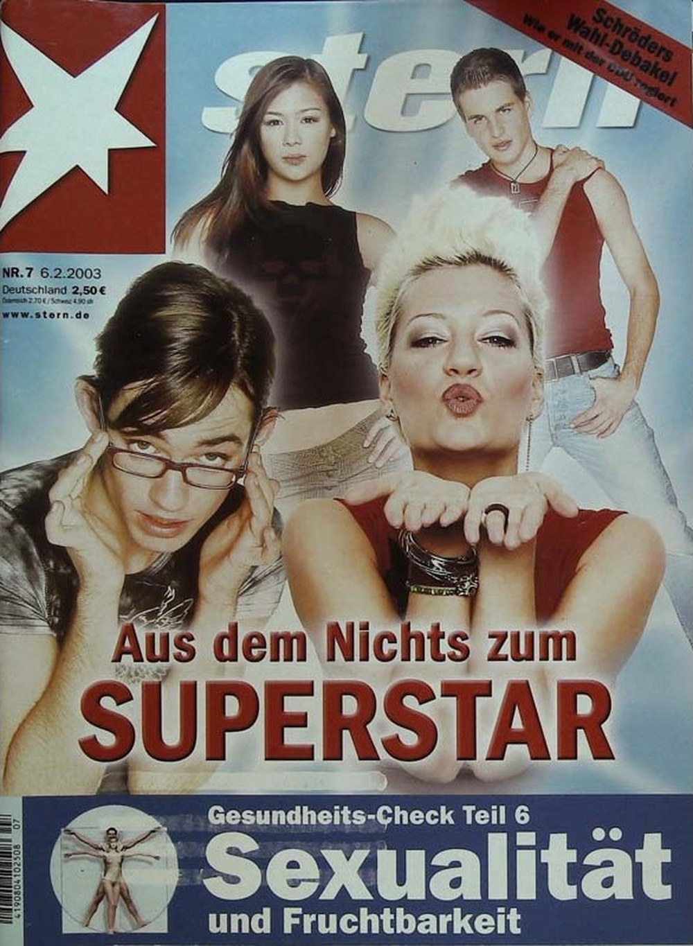Stern Magazin Deutschland 2003-07 Alexander Klaws Gracia Baur Elli Erl Daniel Küblböck