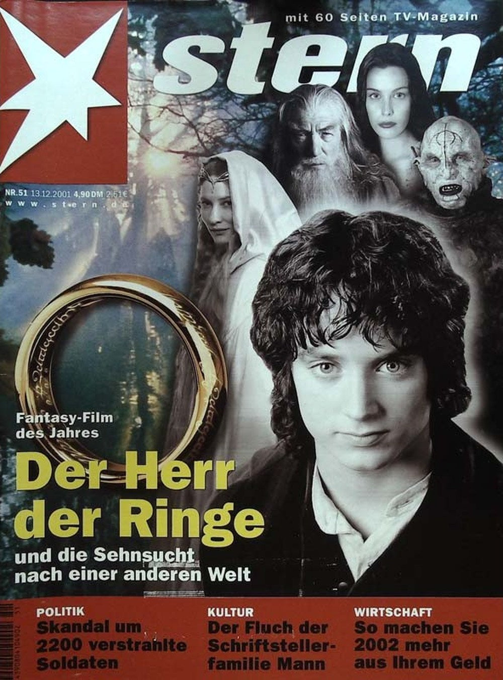 Stern Magazin Deutschland 2001-51 Elijah Wood Ian McKellen Liv Tyler Cate Blanchett