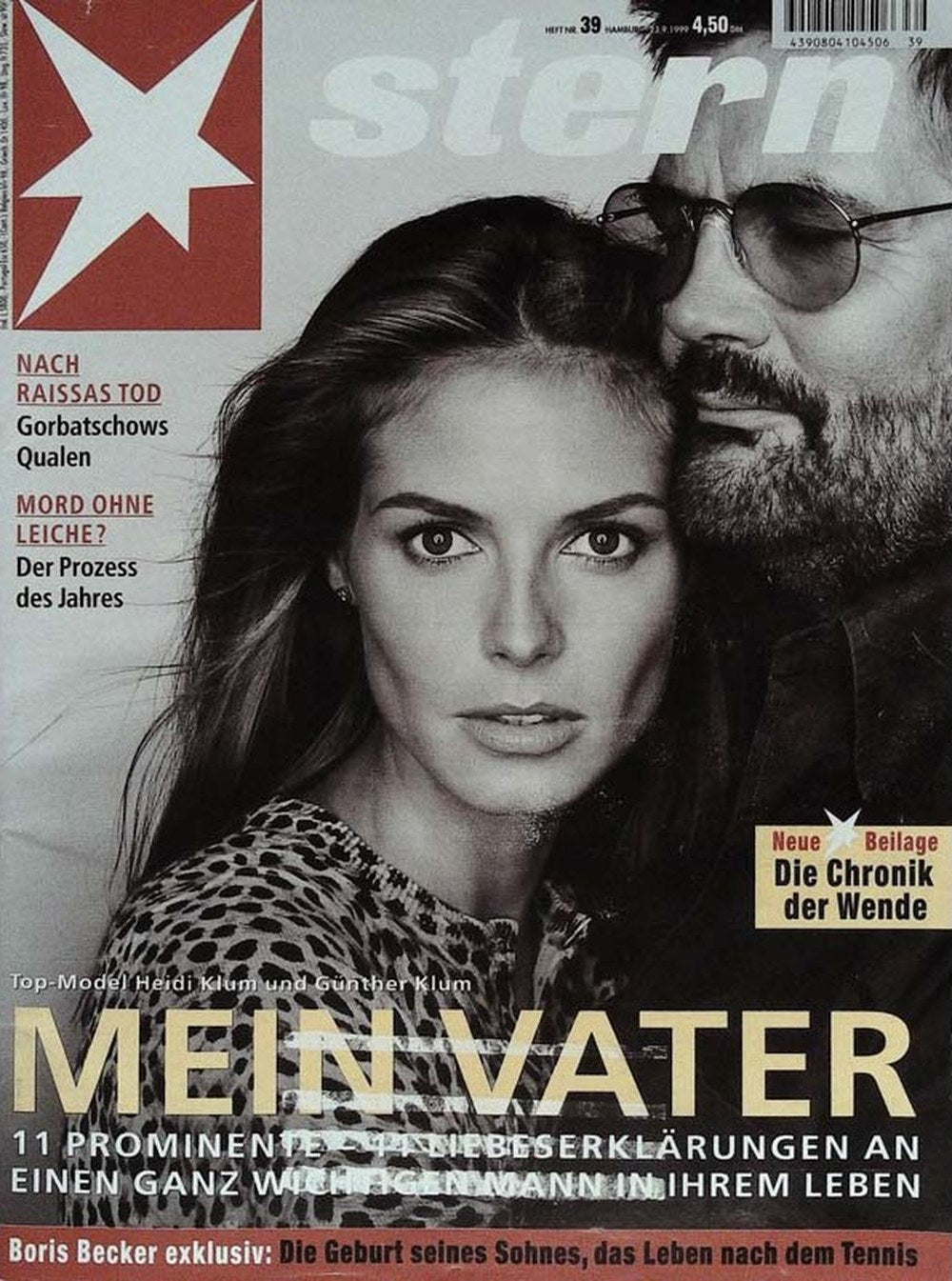 Stern Magazin Deutschland 1999-39 Heidi Klum Günther Klum Boris Becker Mikhail Gorbachev