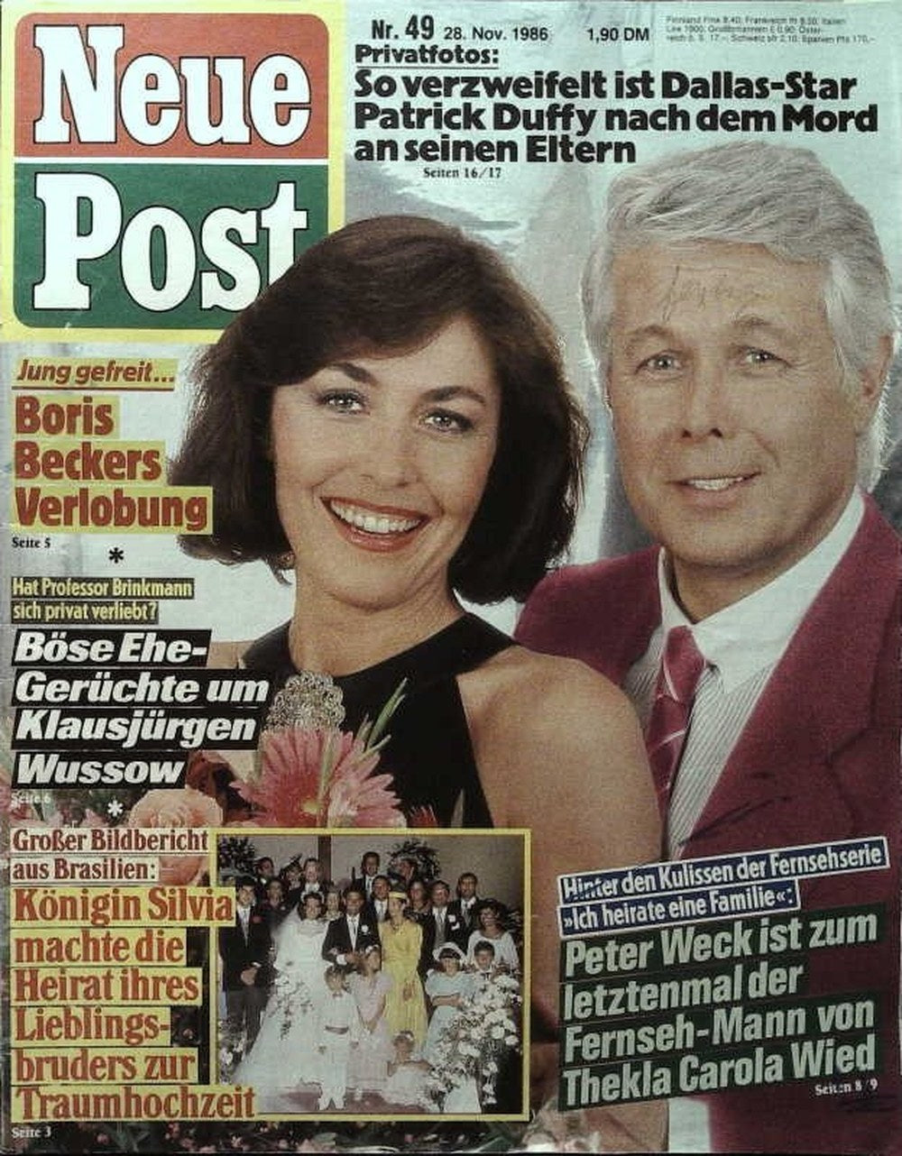 Neue Post Sonderheft Magazin Deutschland 1986-49 Thekla Carola Wied Peter Weck Boris Becker Klausjürgen Wussow Patrick Duffy