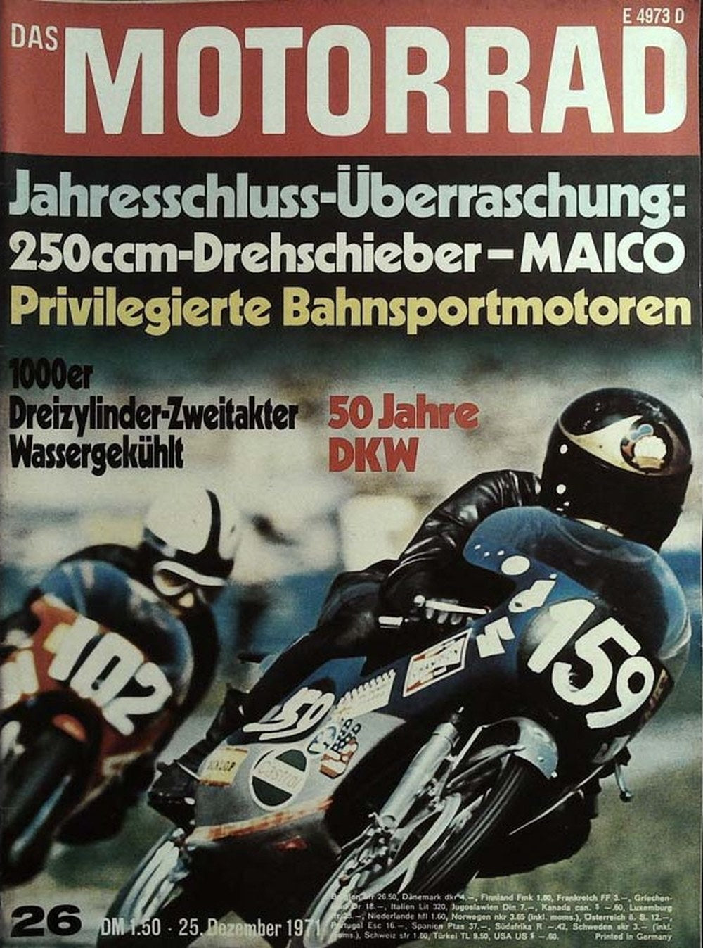 Motorrad Magazin Deutschland 1971-26 DKW Maico