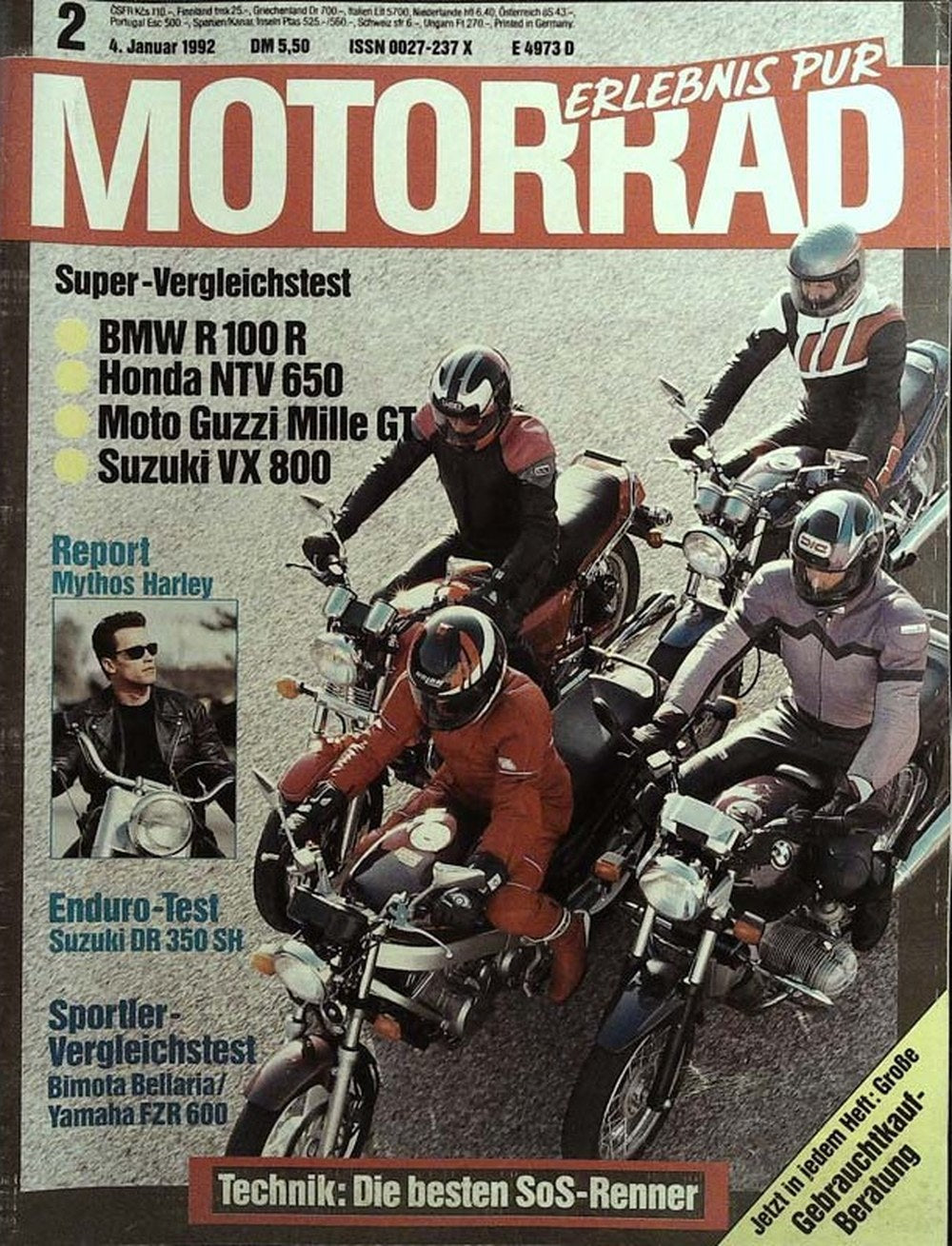 Motorrad Magazin Deutschland 1992-02 Arnold Schwarzenegger