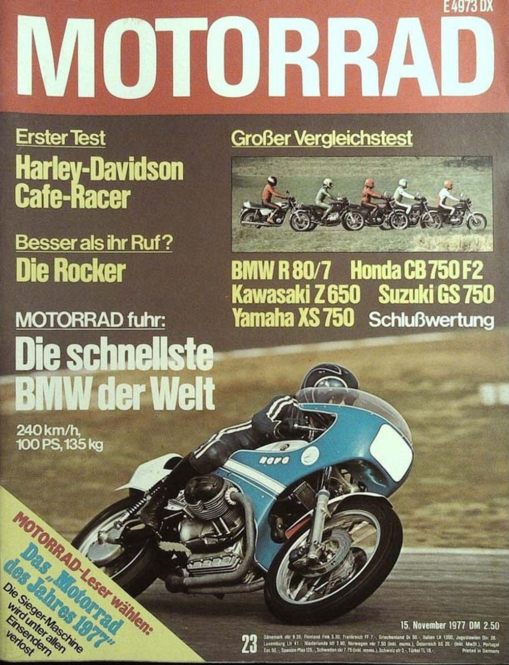 Motorrad Magazin Deutschland 1977-23 Harley-Davidson BMW Honda Kawasaki Suzuki