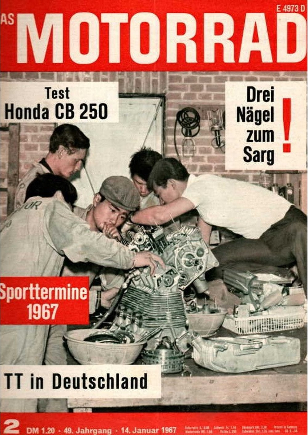Motorrad Magazin Deutschland 1967-02 Honda CB 250 Test 1967 Motorsport-Termine TT-Rennen Deutschland
