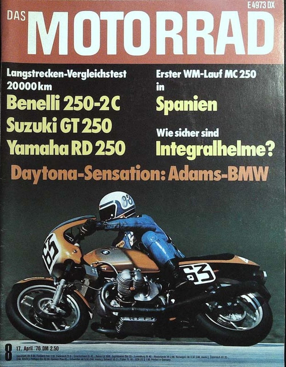 Motorrad Magazin Deutschland 1976-08 Adams-BMW