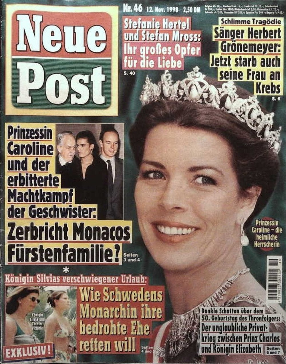 Neue Post Sonderheft Magazin Deutschland 1998-46 Caroline Of Monaco Herbert Grönemeyer Queen Silvia Of Sweden Princess Victoria Of Sweden Prince Charles