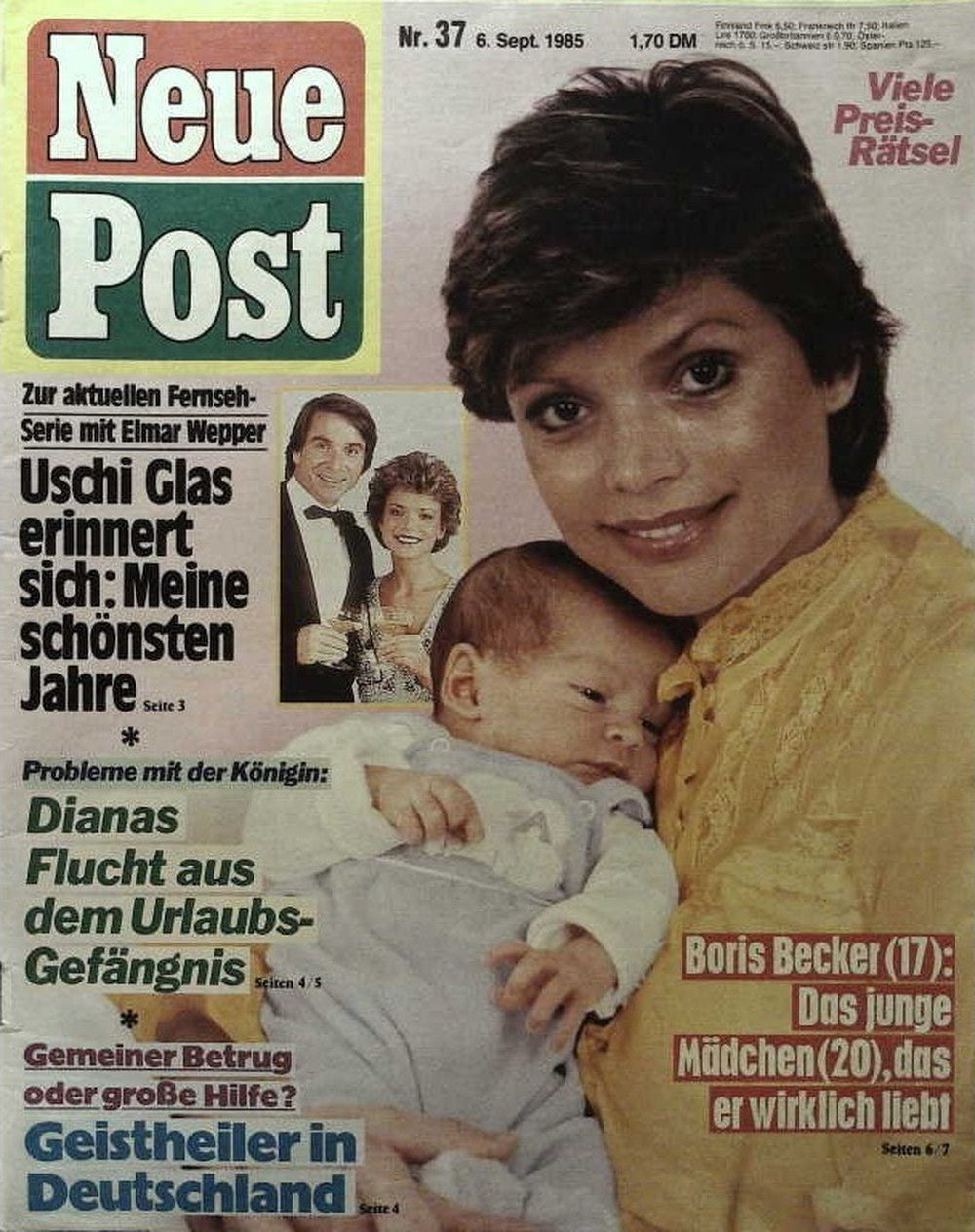 Neue Post Sonderheft Magazin Deutschland 1985-37 Uschi Glas Elmar Wepper Boris Becker Diana, Princess Of Wales