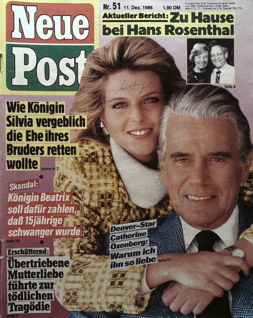Neue Post Sonderheft Magazin Deutschland 1986-51 Catherine Oxenberg John Forsythe Hans Rosenthal Queen Silvia Of Sweden Queen Beatrix