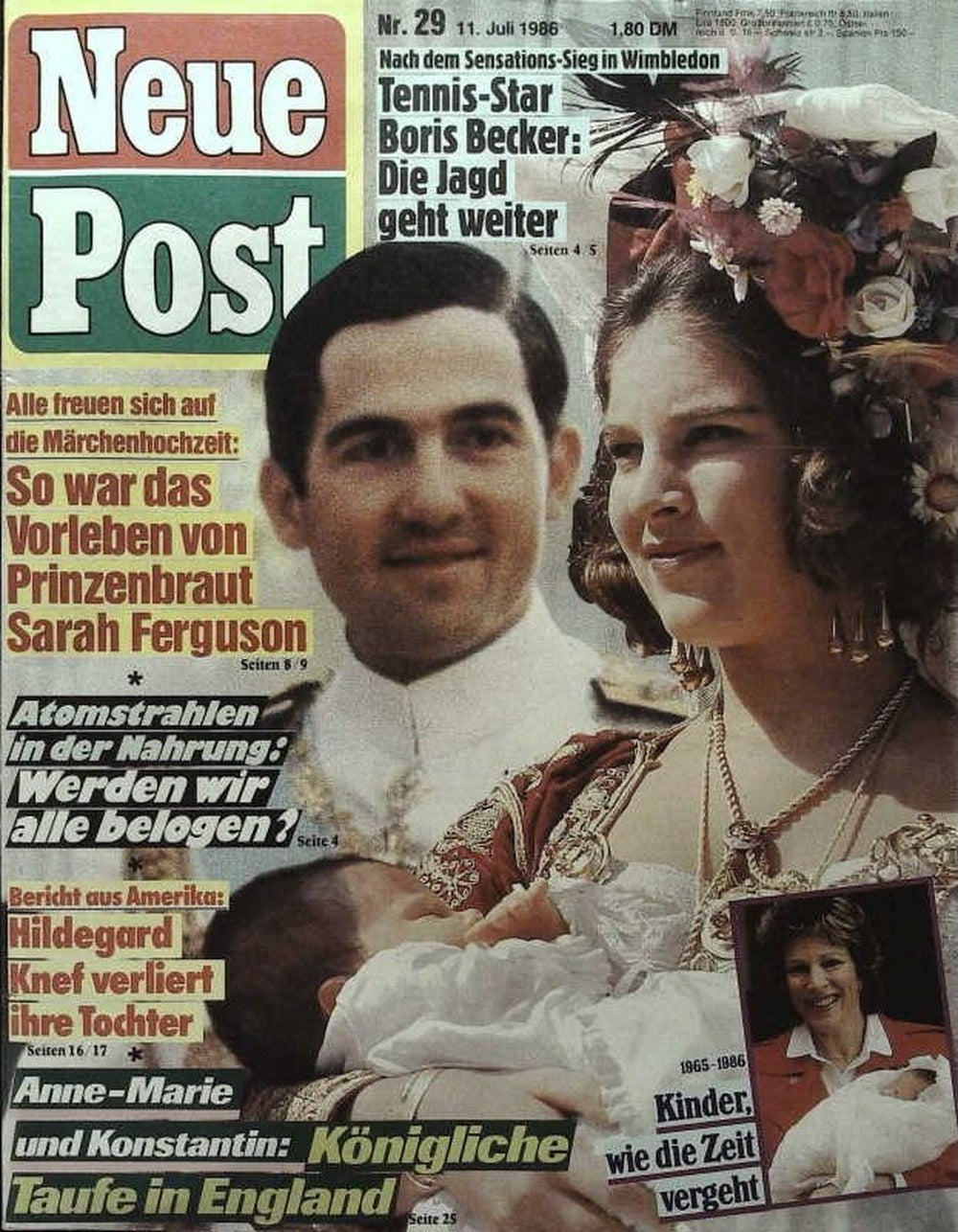 Neue Post Sonderheft Magazin Deutschland 1986-29 Konstantin II Of Greece Anne-Marie Of Denmark Sarah Ferguson Boris Becker Hildegard Knef