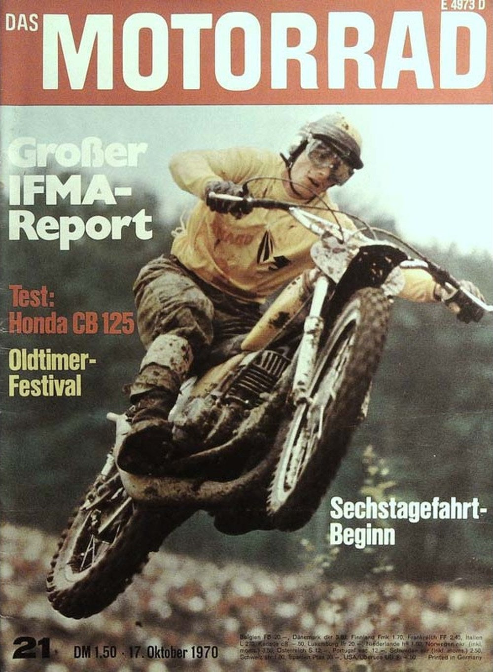 Motorrad Magazin Deutschland 1970-21 Motocross IFMA-Report Honda CB 125