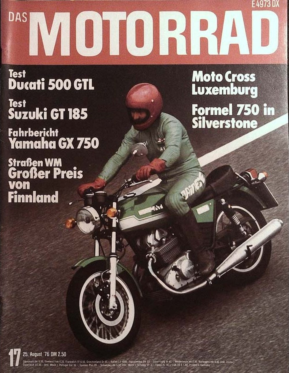 Motorrad Magazin Deutschland 1976-17 Ducati 500 GTL Suzuki GT 185 Yamaha GX 750