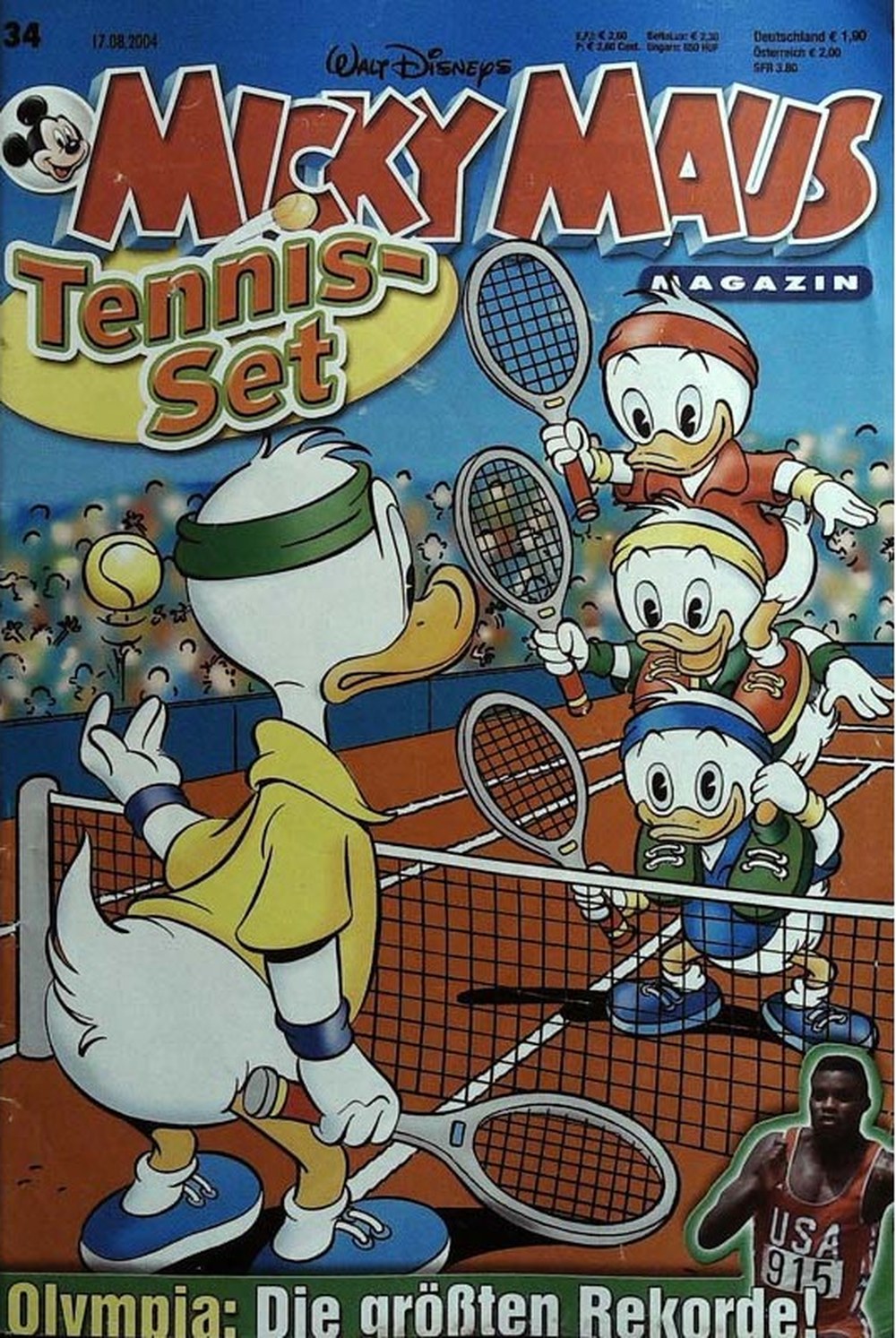 Micky Maus Magazin Deutschland 2004-34 Donald Duck Huey Duck Dewey Duck Louie Duck Carl Lewis