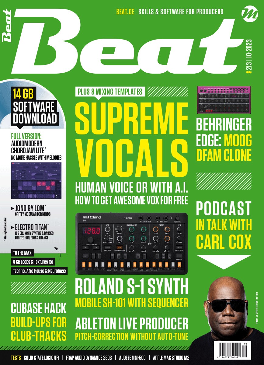 Beat English Magazin Deutschland 2023-10 Carl Cox Behringer Moog Roland Audiomodern