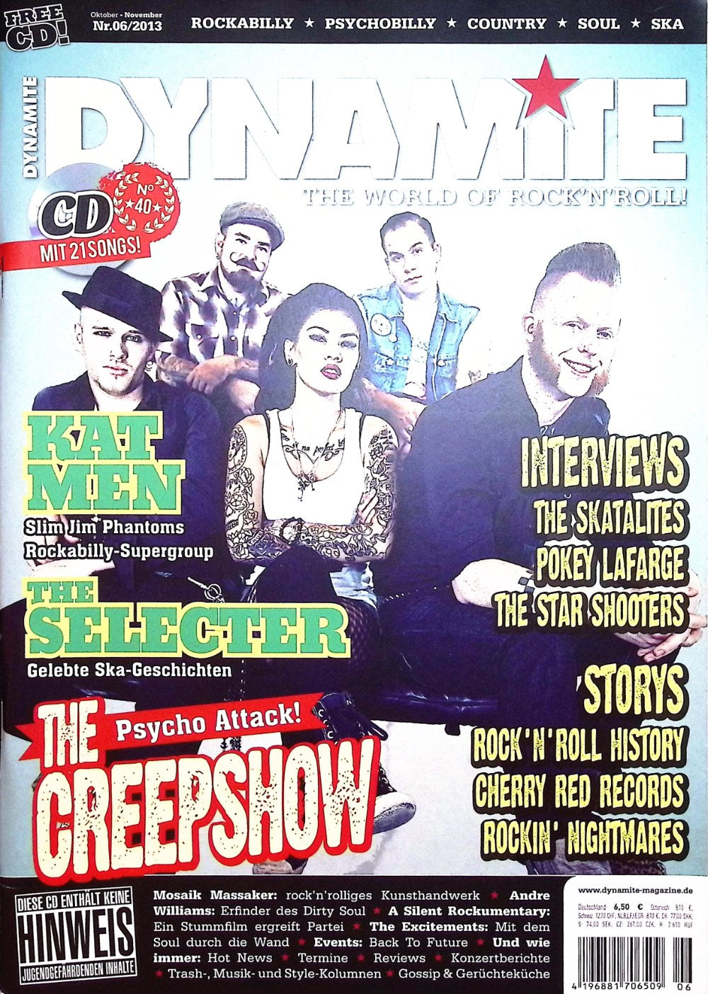 Dynamite Magazin Deutschland 2013-06 Slim Jim Phantom Pokey LaFarge Kat Men The Selecter The Creepshow #40