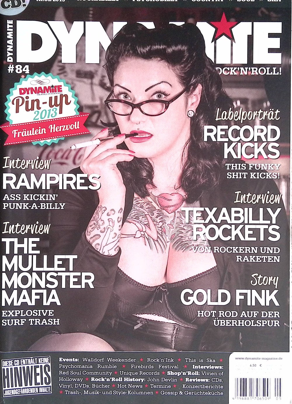 Dynamite Magazin Deutschland 2013-05 Fräulein Herzvoll Rampires The Mullet Monster Mafia Texabilly Pockets Gold Fink #84