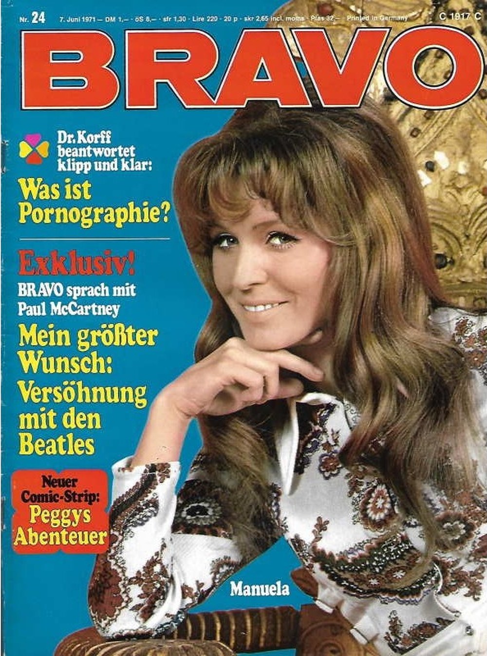 Bravo Magazin Deutschland 1971-24 Manuela Paul McCartney The Beatles
