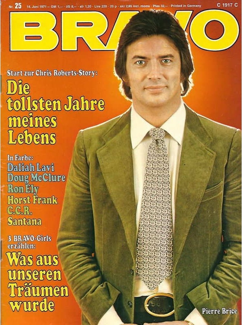 Bravo Magazin Deutschland 1971-25 Pierre Brice Chris Roberts Daliah Lavi Doug McClure Ron Ely