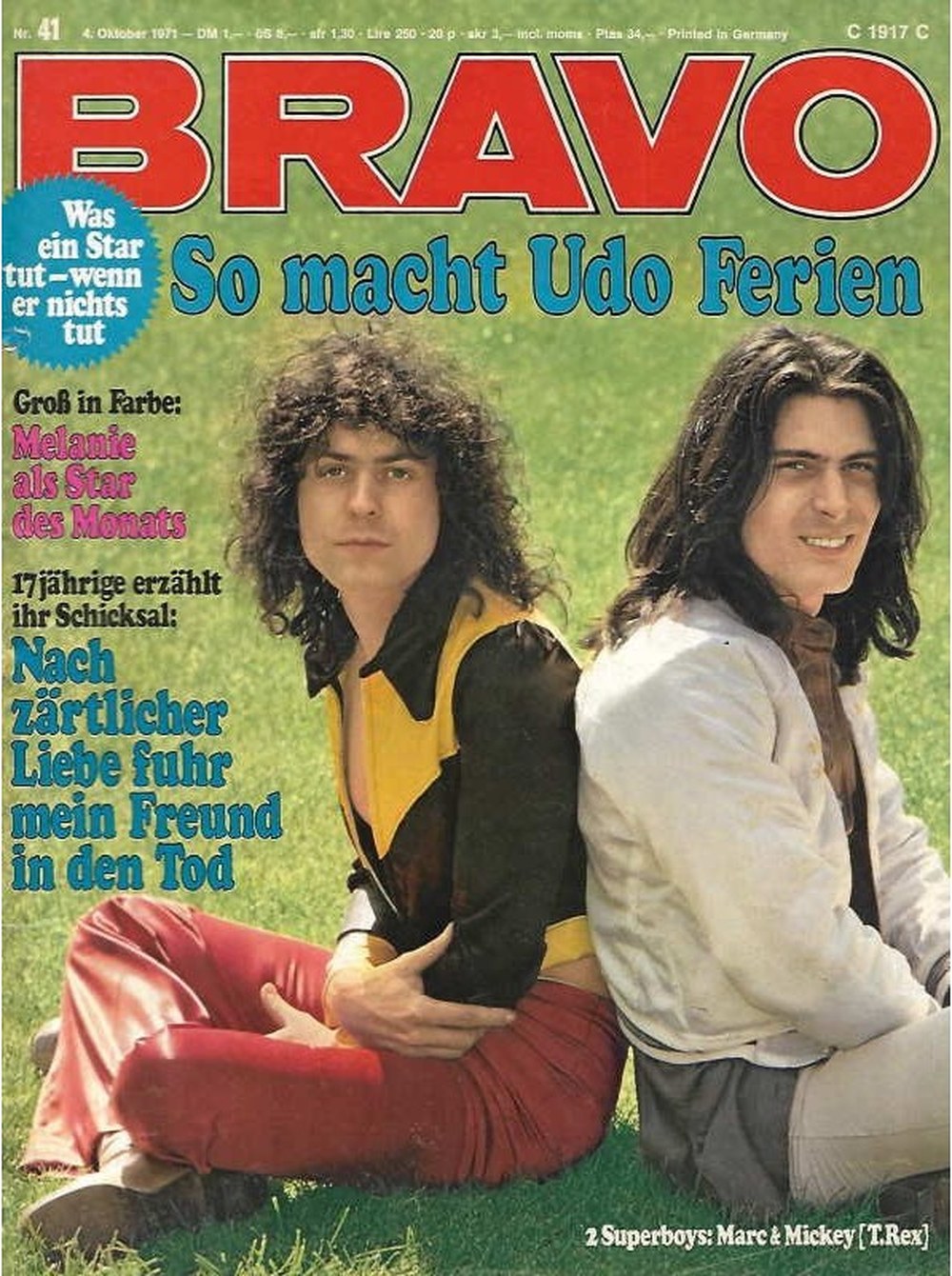 Bravo Magazin Deutschland 1971-41 Marc Bolan Mickey Finn Udo Jürgens Melanie Safka T. Rex