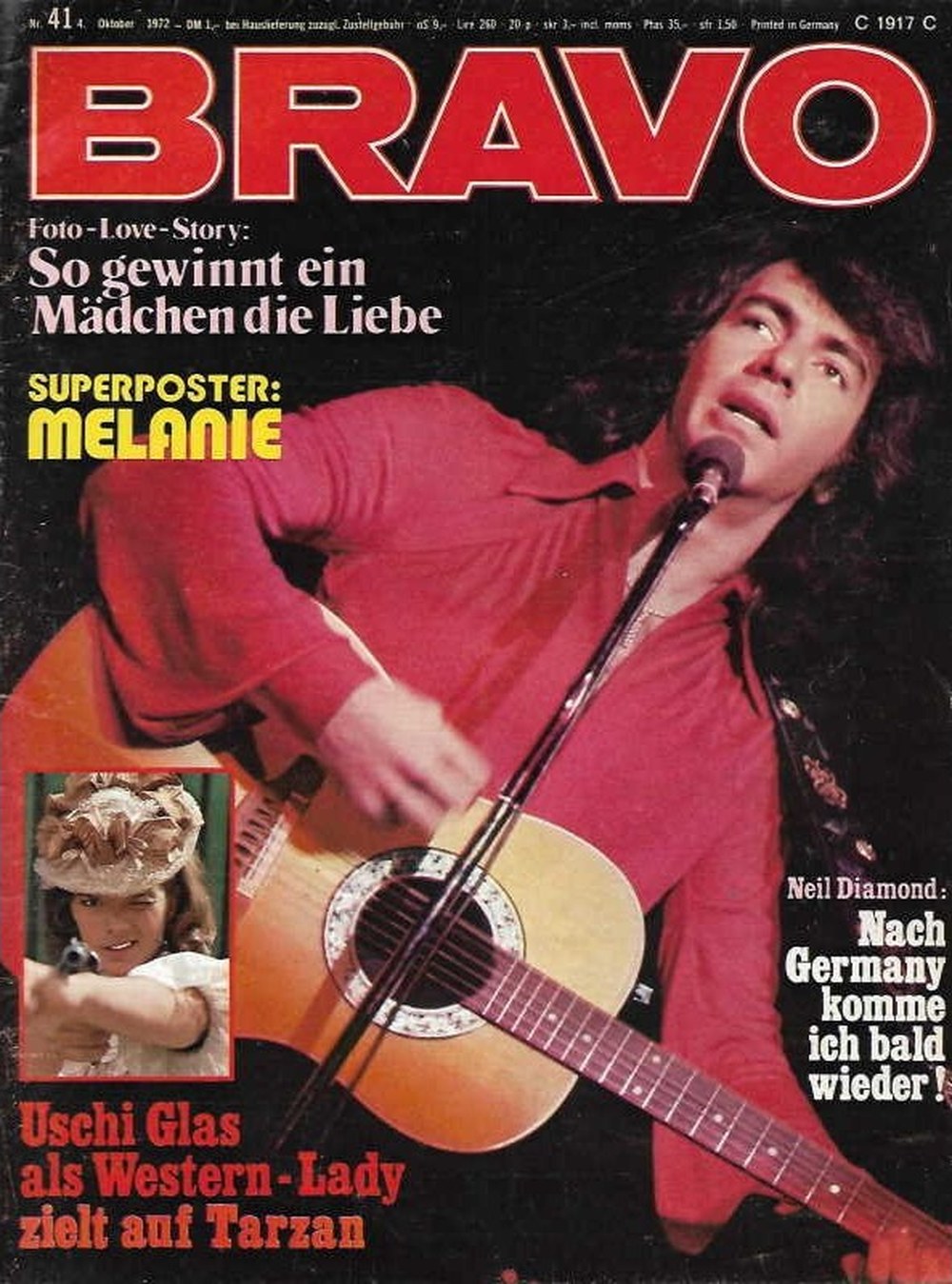 Bravo Magazin Deutschland 1972-41 Neil Diamond Melanie Safka Uschi Glas