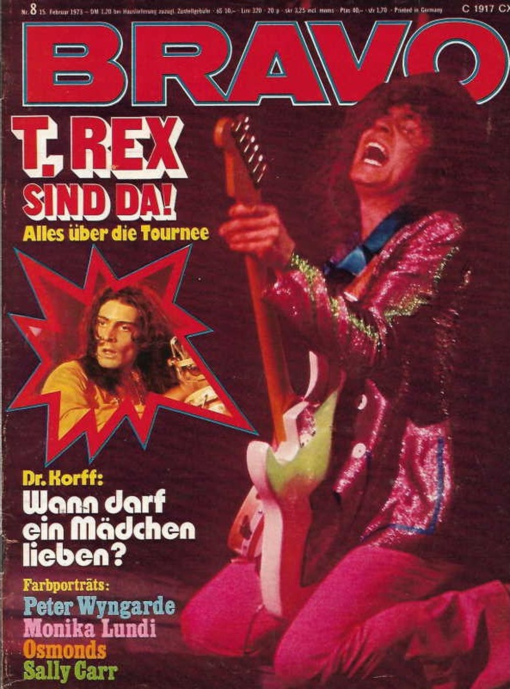 Bravo Magazin Deutschland 1973-08 Marc Bolan Mickey Finn Peter Wyngarde Monika Lundi Sally Carr