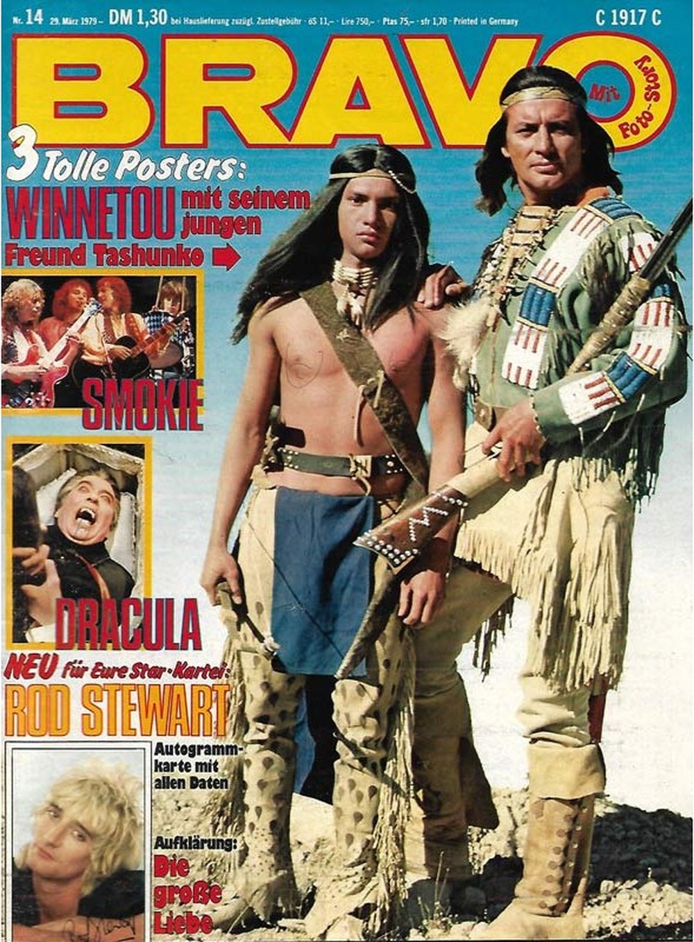 Bravo Magazin Deutschland 1979-14 Pierre Brice Rod Stewart Smokie
