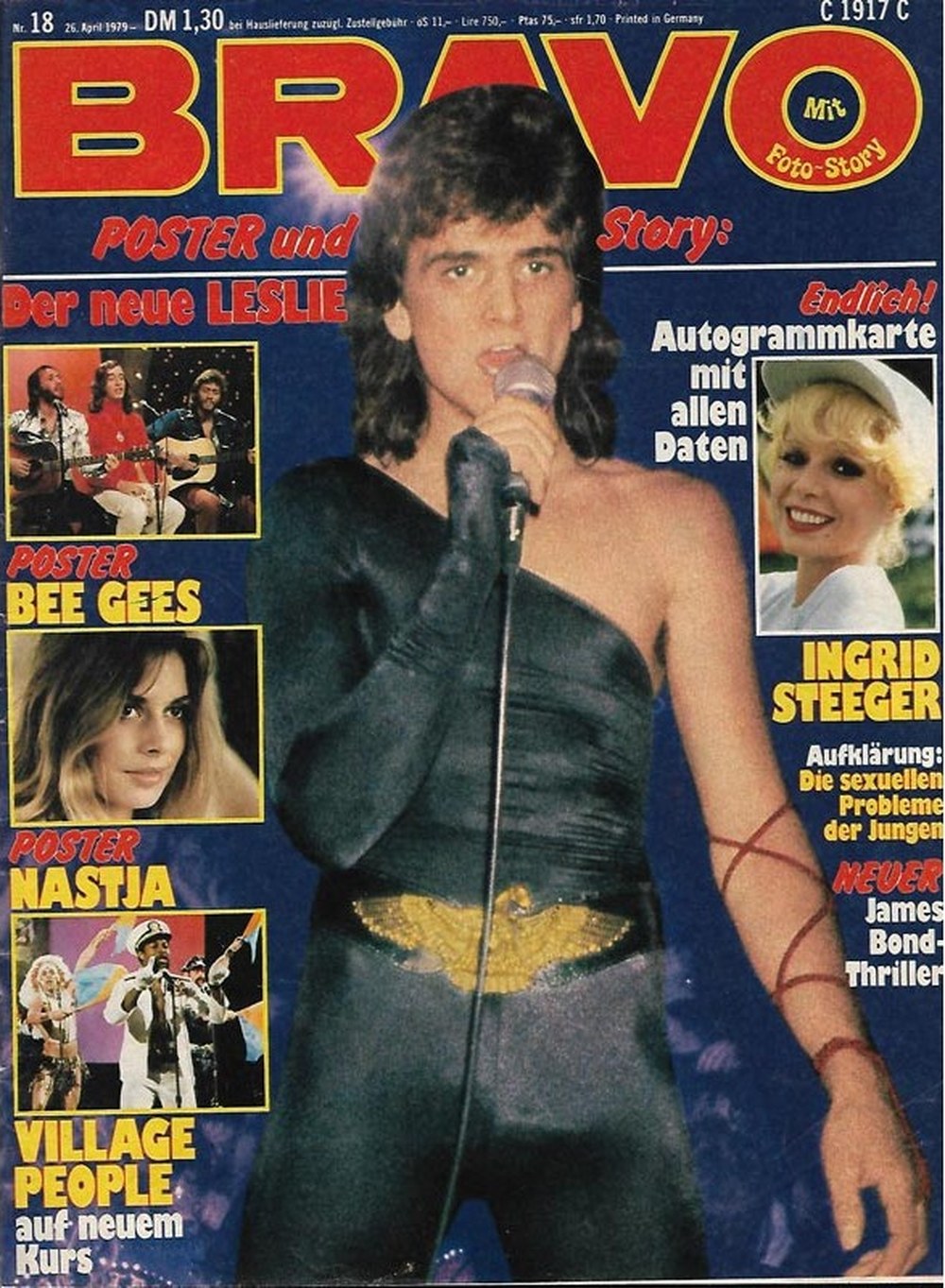 Bravo Magazin Deutschland 1979-18 Leslie McKeown Ingrid Steeger Nastassja Kinski Bee Gees Village People