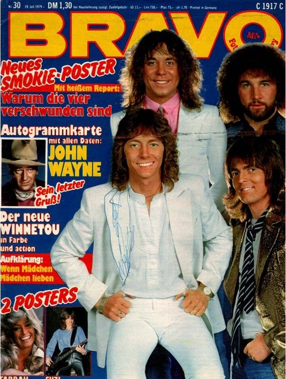 Bravo Magazin Deutschland 1979-30 Smokie John Wayne Winnetou Farrah Fawcett