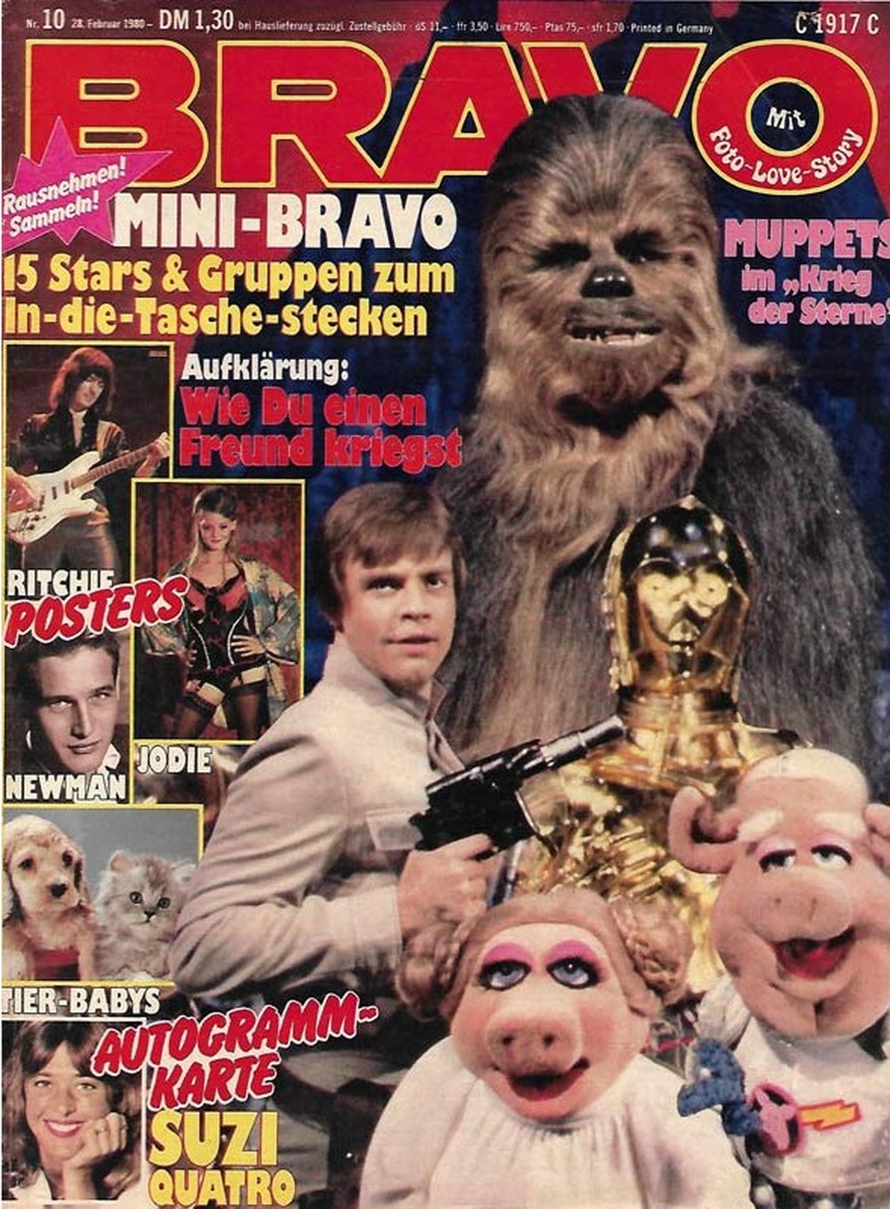 Bravo Magazin Deutschland 1980-10 Miss Piggy Chewbacca Luke Skywalker C-3PO Suzi Quatro