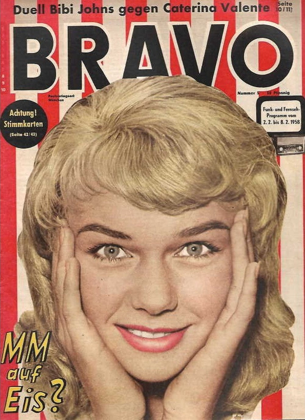Bravo Magazin Deutschland 1958-05 Bibi Johns Caterina Valente
