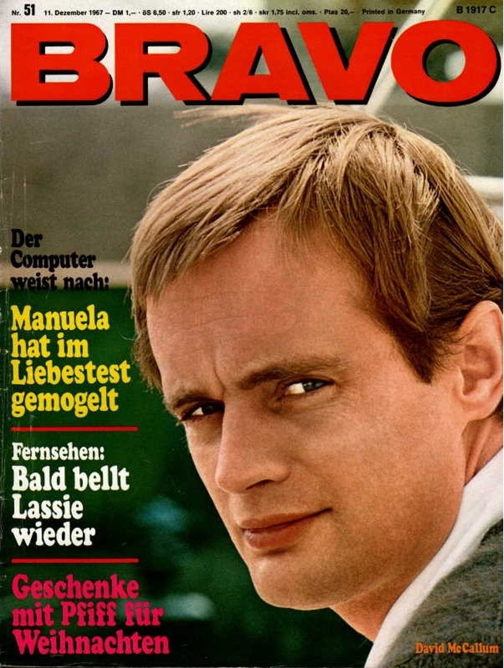 Bravo Magazin Deutschland 1967-51 David McCallum Manuela Lassie