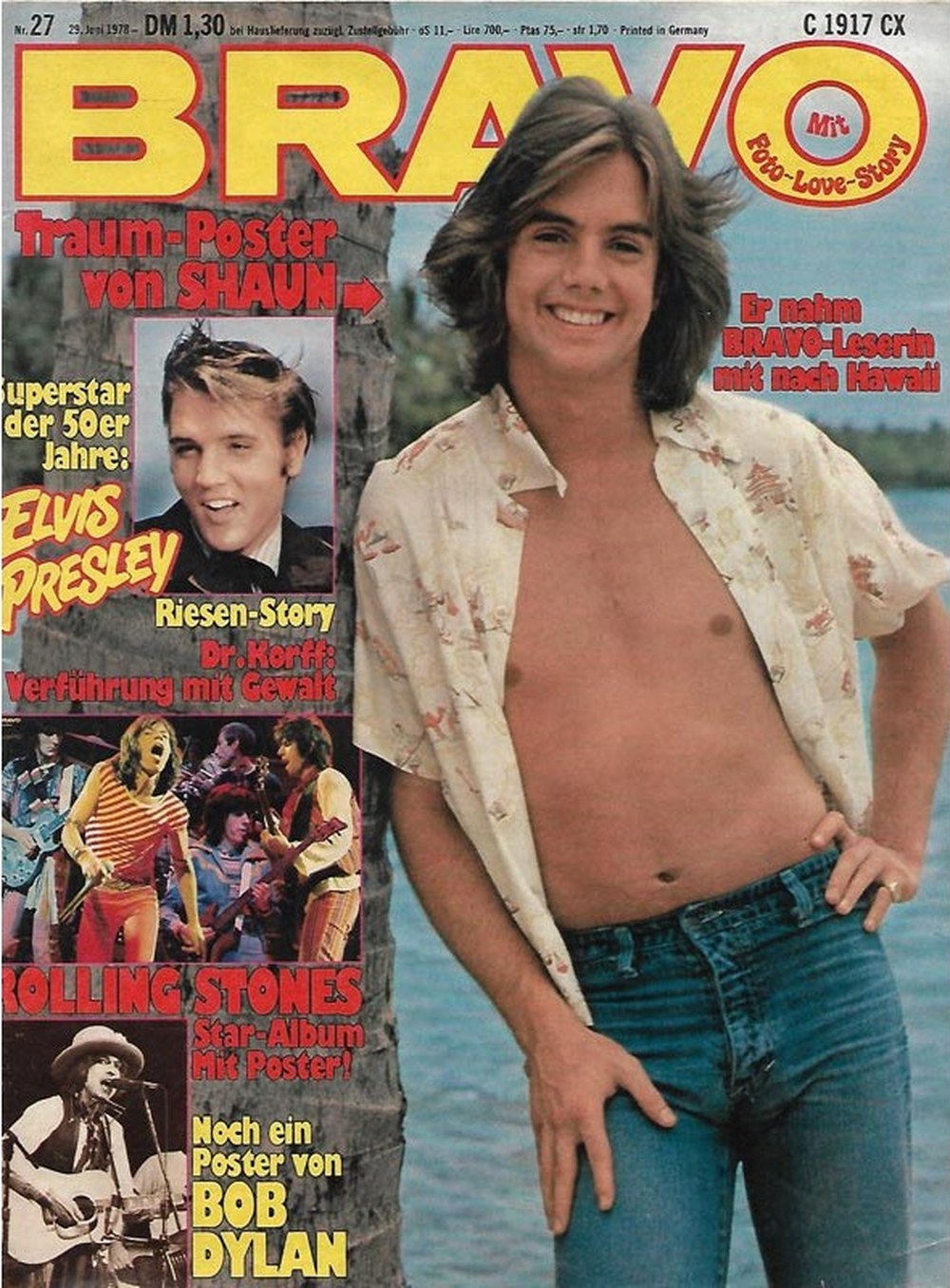 Bravo Magazin Deutschland 1978-27 Shaun Cassidy Elvis Presley Bob Dylan Rolling Stones