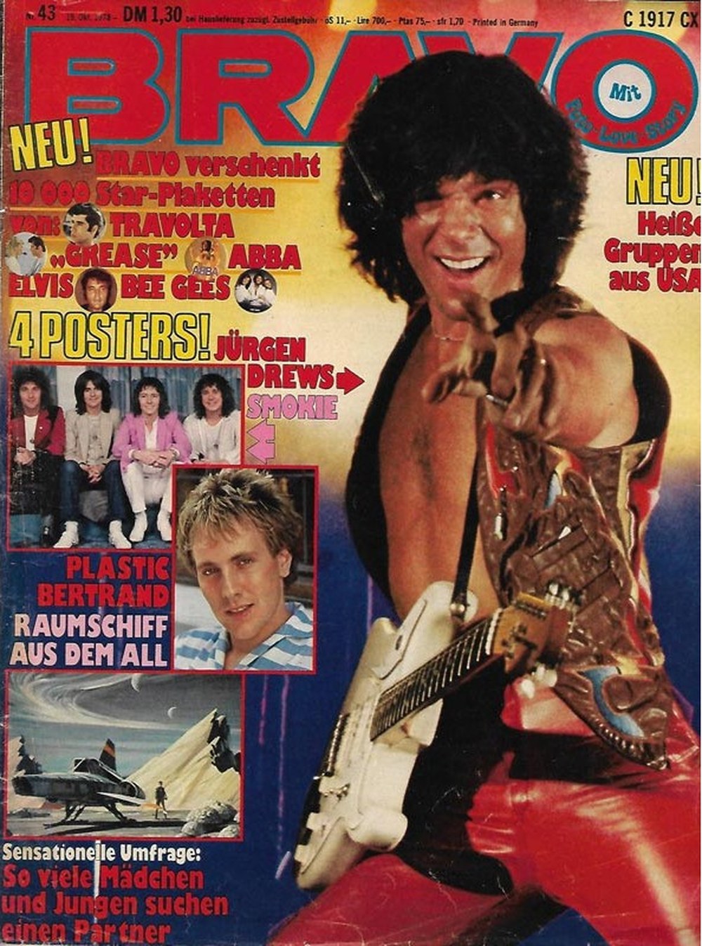 Bravo Magazin Deutschland 1978-43 Jürgen Drews Plastic Bertrand John Travolta Smokie ABBA