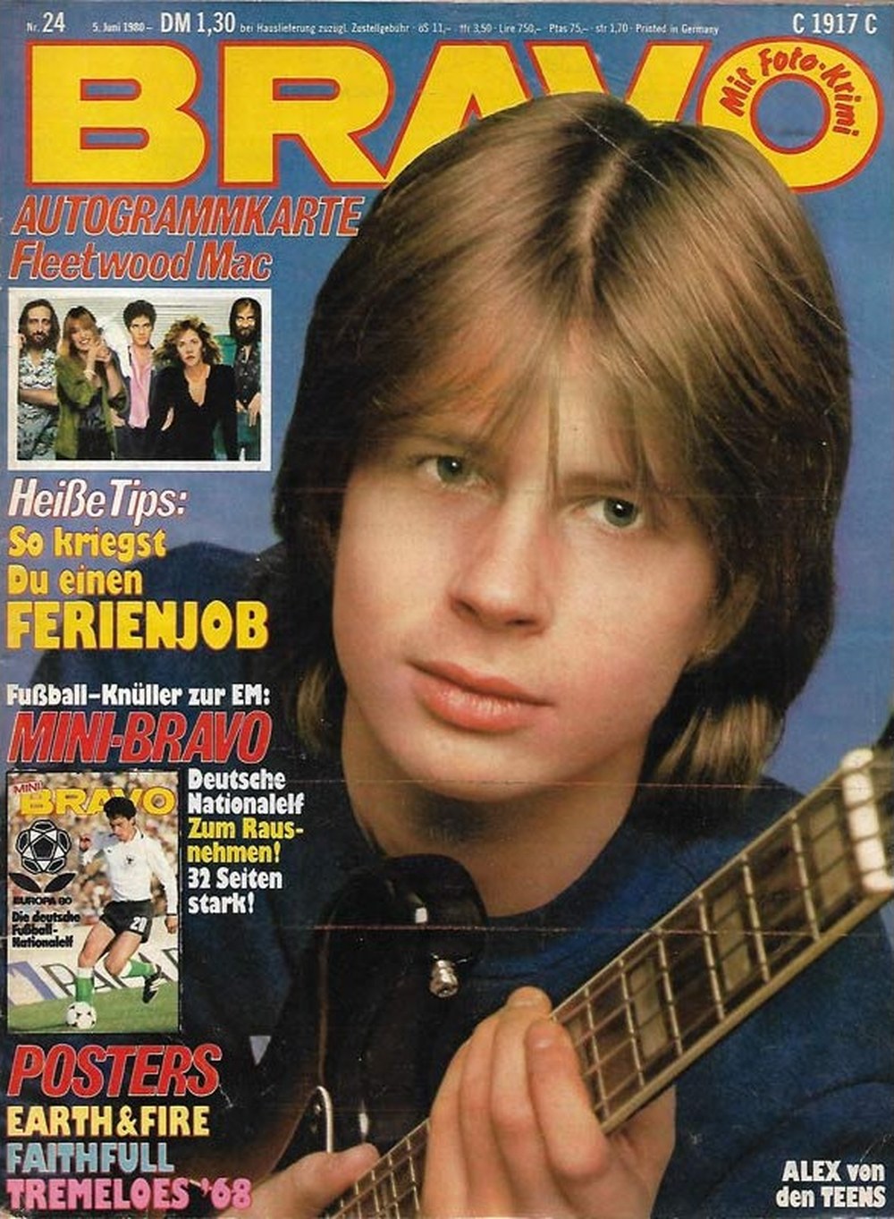 Bravo Magazin Deutschland 1980-24 Alex Troiano Fleetwood Mac Earth & Fire The Tremeloes