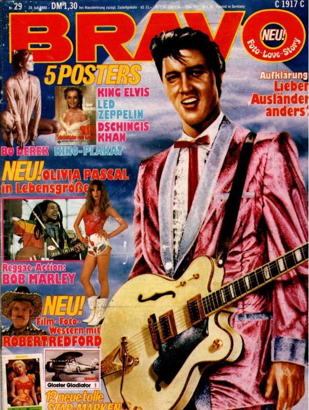 Bravo Magazin Deutschland 1980-29 Elvis Presley Bob Marley Olivia Pascal Bo Derek Robert Redford