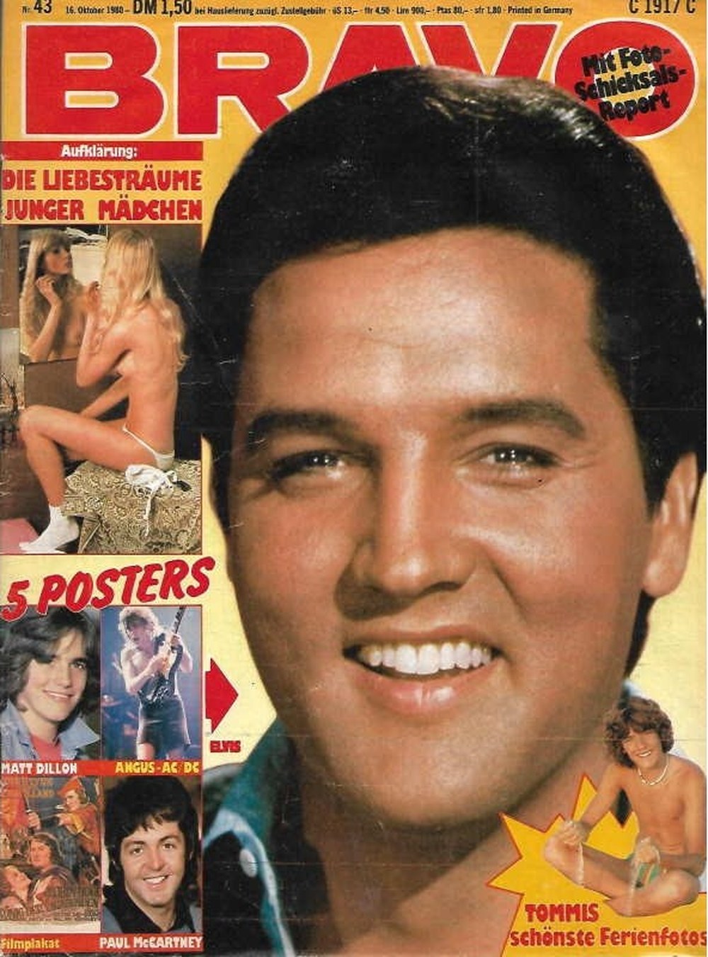 Bravo Magazin Deutschland 1980-43 Elvis Presley Matt Dillon Paul McCartney Angus Young AC/DC