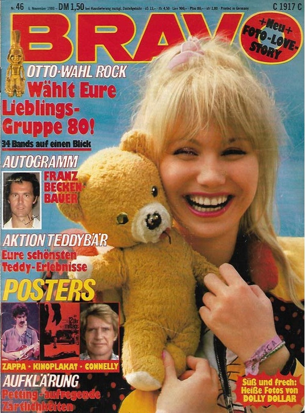 Bravo Magazin Deutschland 1980-46 Dolly Dollar Franz Beckenbauer Frank Zappa