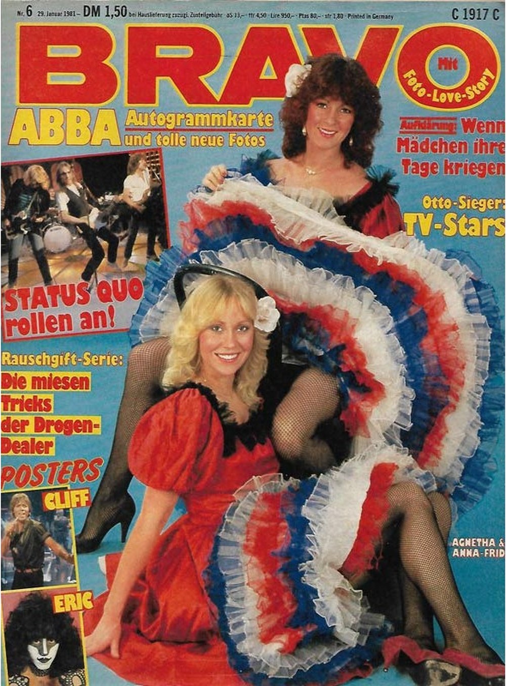 Bravo Magazin Deutschland 1981-06 Agnetha Fältskog Anni-Frid Lyngstad Eric Singer Cliff Richard ABBA