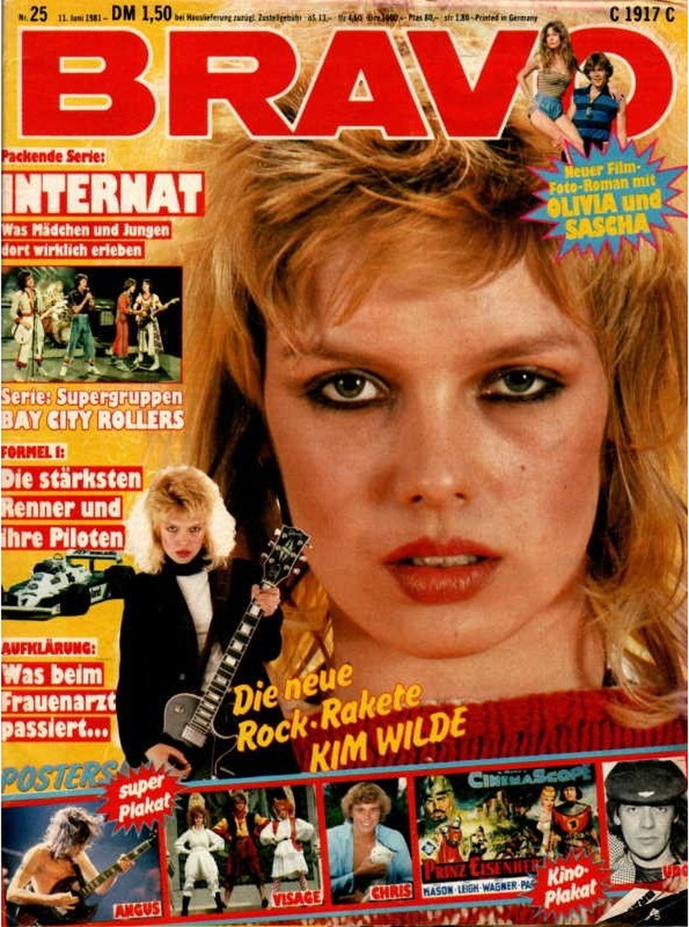 Bravo Magazin Deutschland 1981-25 Kim Wilde Angus Young Chris Atkins Bay City Rollers Visage