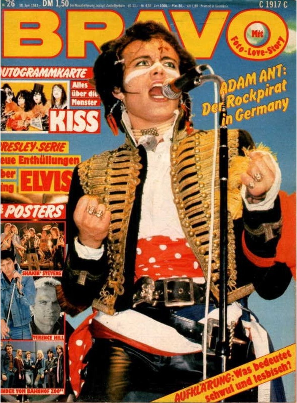 Bravo Magazin Deutschland 1981-26 Adam Ant Elvis Presley Shakin' Stevens Terence Hill KISS
