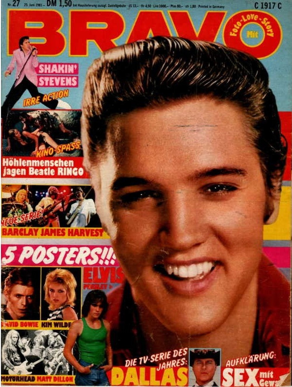 Bravo Magazin Deutschland 1981-27 Elvis Presley Shakin' Stevens David Bowie Kim Wilde Ringo Starr
