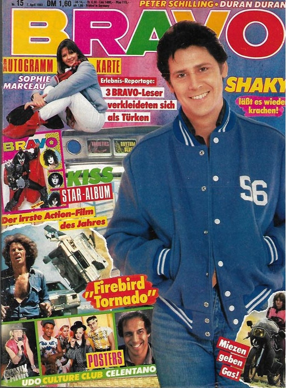 Bravo Magazin Deutschland 1983-15 Shakin' Stevens Sophie Marceau Peter Schilling Udo Lindenberg Adriano Celentano