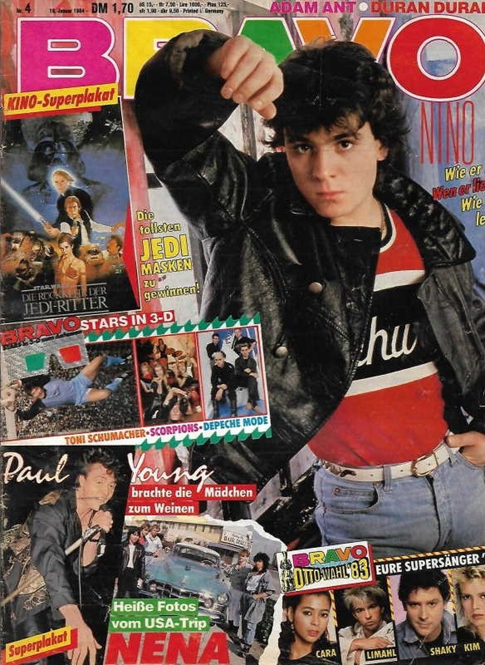 Bravo Magazin Deutschland 1984-04 Nino De Angelo Nena Paul Young Adam Ant Limahl