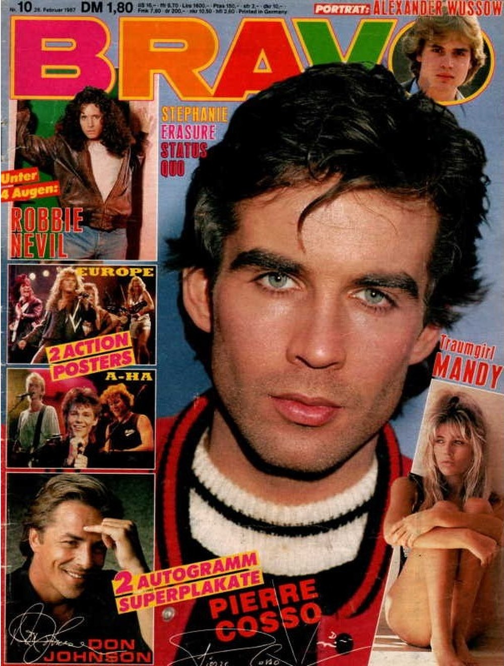 Bravo Magazin Deutschland 1987-10 Pierre Cosso Mandy Smith Don Johnson Robbie Nevil Alexander Wussow