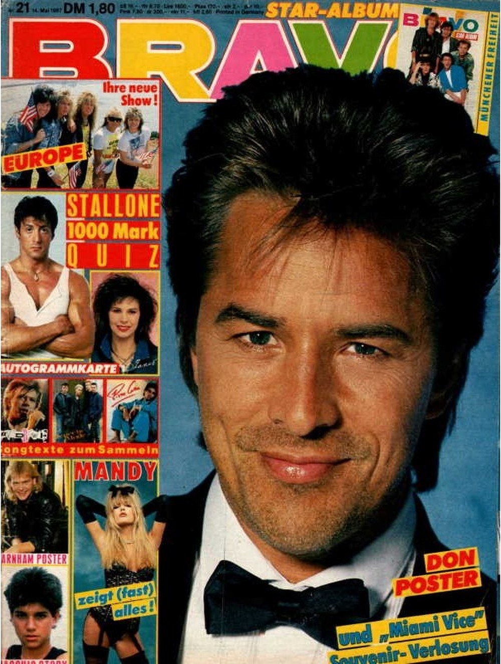Bravo Magazin Deutschland 1987-21 Don Johnson Sylvester Stallone Mandy Smith Europe